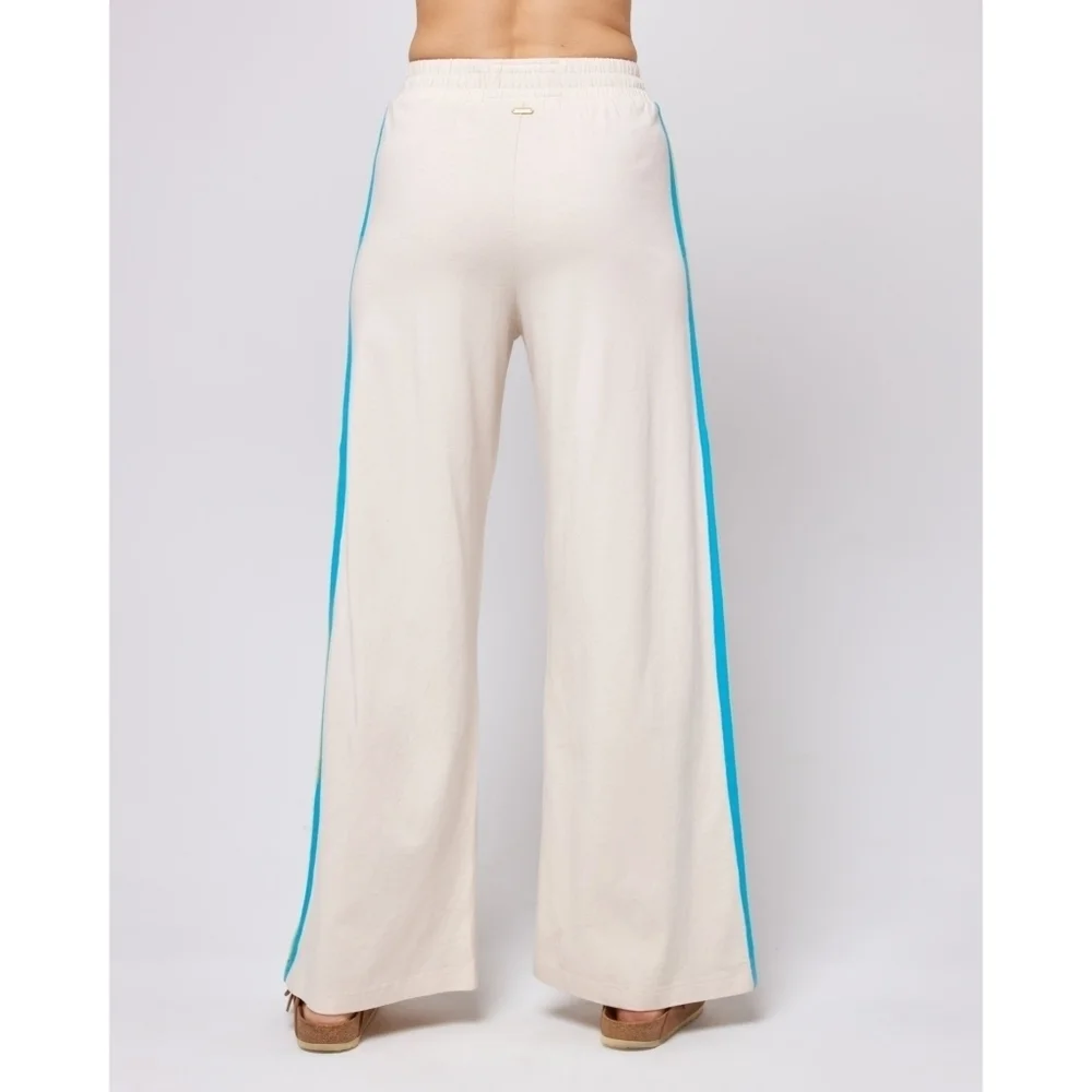 L*SPACE // soft jersey hi waist wide leg side stripe side snap activewear pants